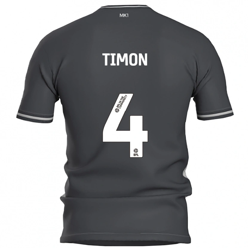 Danxen Kinderen Amelie Timon #4 Grijs Zilver Uitshirt Uittenue 2025/26 T-Shirt
