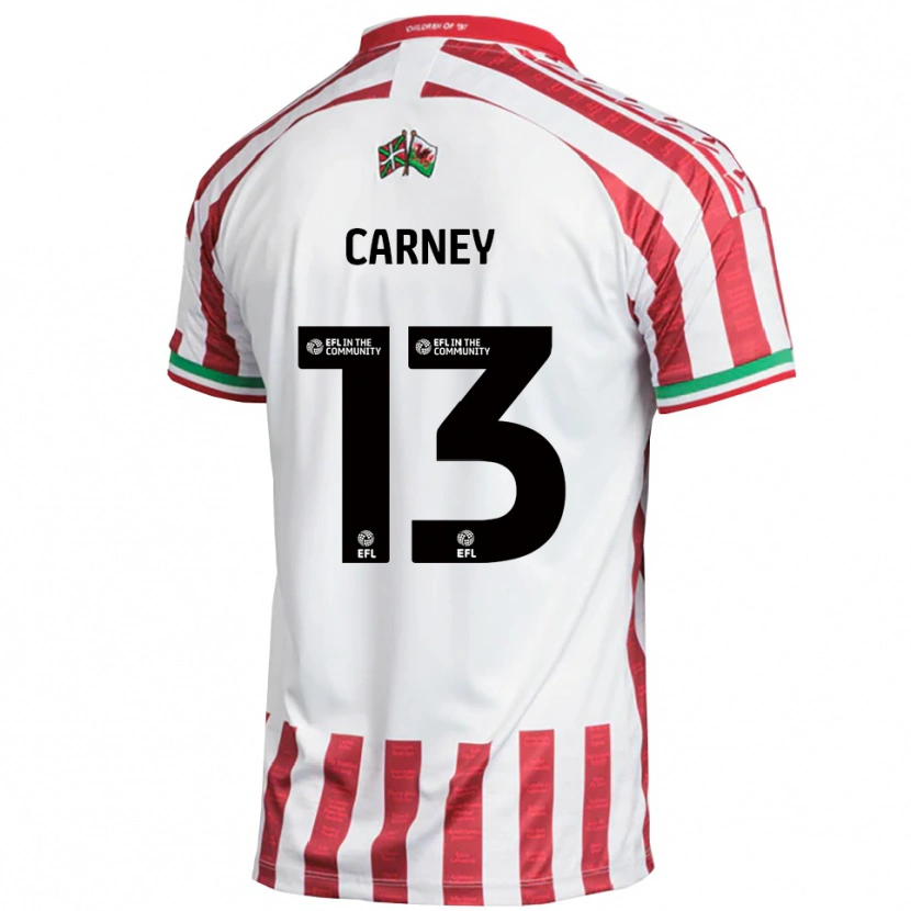 Danxen Kinderen Jacob Carney #13 Rood Wit Uitshirt Uittenue 2025/26 T-Shirt
