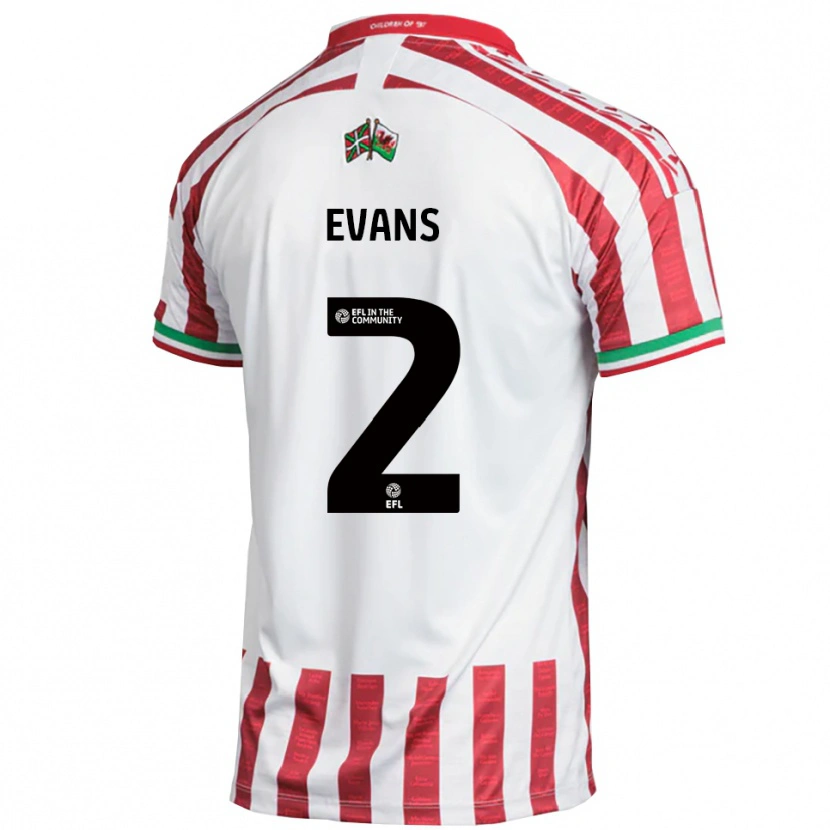 Danxen Kinderen Cameron Evans #2 Rood Wit Uitshirt Uittenue 2025/26 T-Shirt