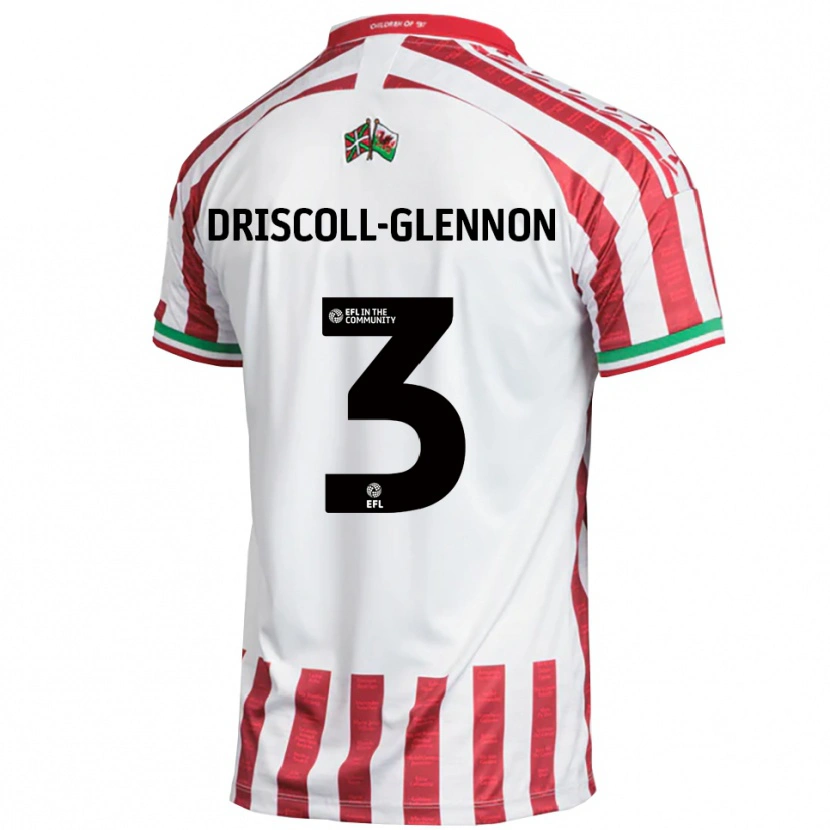Danxen Kinderen Anthony Driscoll-Glennon #3 Rood Wit Uitshirt Uittenue 2025/26 T-Shirt