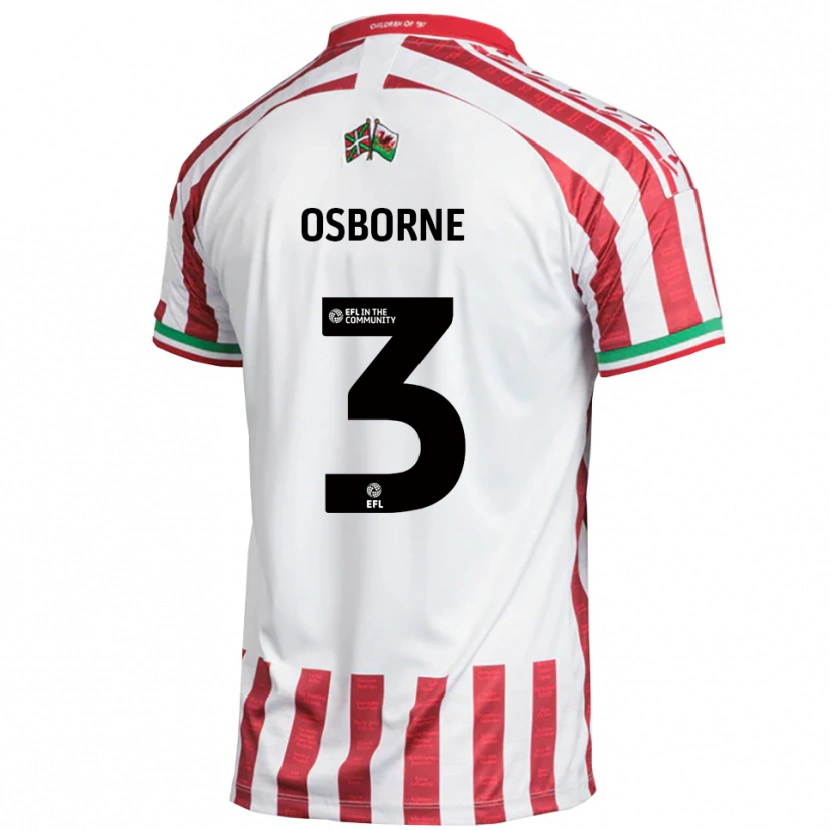 Danxen Kinderen Jed Osborne #3 Rood Wit Uitshirt Uittenue 2025/26 T-Shirt