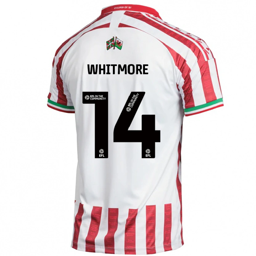 Danxen Kinderen Kai Whitmore #14 Rood Wit Uitshirt Uittenue 2025/26 T-Shirt
