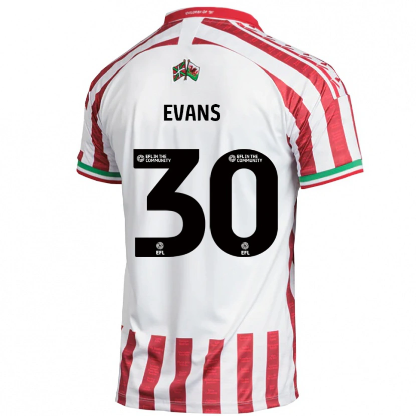 Danxen Kinderen Corey Evans #30 Rood Wit Uitshirt Uittenue 2025/26 T-Shirt