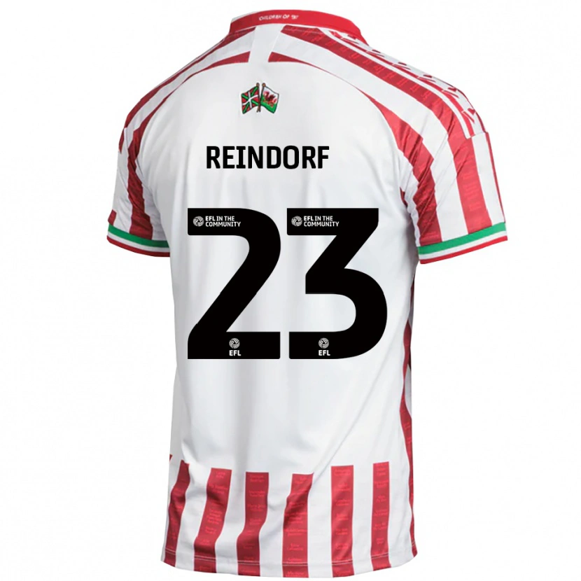 Danxen Kinderen Michael Reindorf #23 Rood Wit Uitshirt Uittenue 2025/26 T-Shirt
