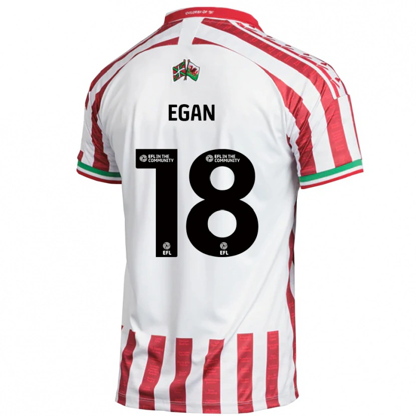 Danxen Kinderen Cameron Egan #18 Rood Wit Uitshirt Uittenue 2025/26 T-Shirt