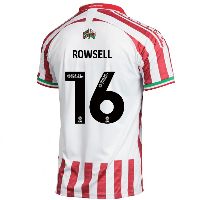 Danxen Kinderen Declan Rowsell #16 Rood Wit Uitshirt Uittenue 2025/26 T-Shirt