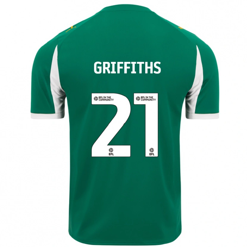Danxen Kinderen Harry Griffiths #21 Groen Wit Uitshirt Uittenue 2025/26 T-Shirt