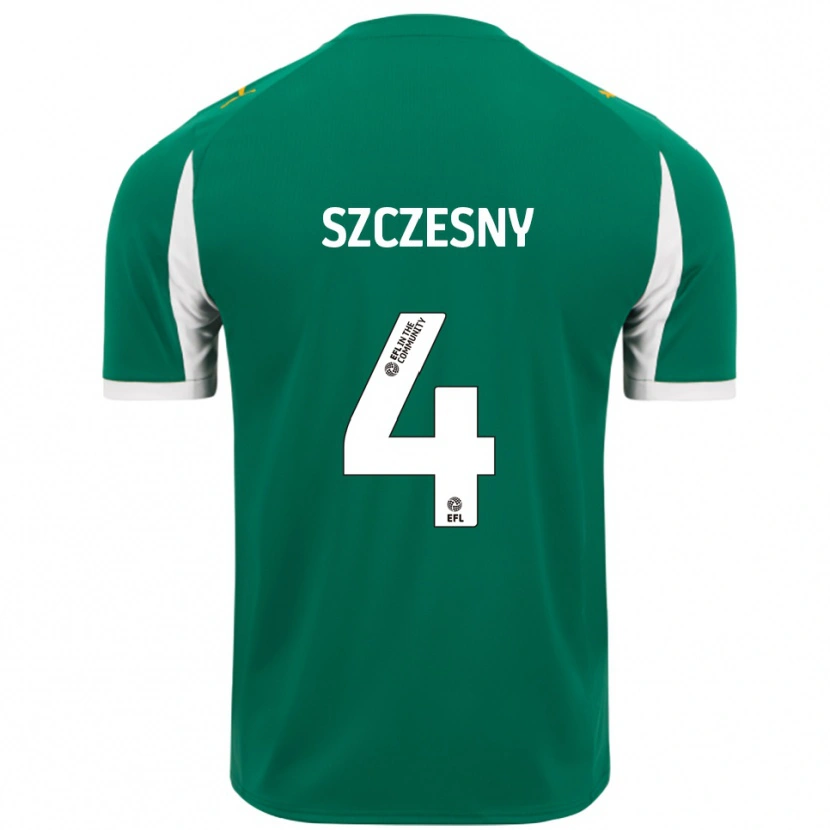 Danxen Kinderen Nikos Szczesny #4 Groen Wit Uitshirt Uittenue 2025/26 T-Shirt