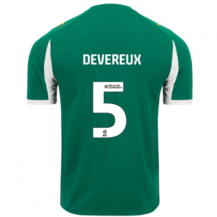 Danxen Kinderen Frankie Devereux #5 Groen Wit Uitshirt Uittenue 2025/26 T-Shirt