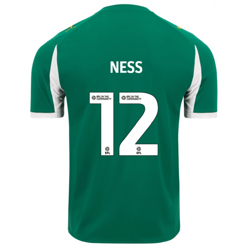 Danxen Kinderen Lucas Ness #12 Groen Wit Uitshirt Uittenue 2025/26 T-Shirt
