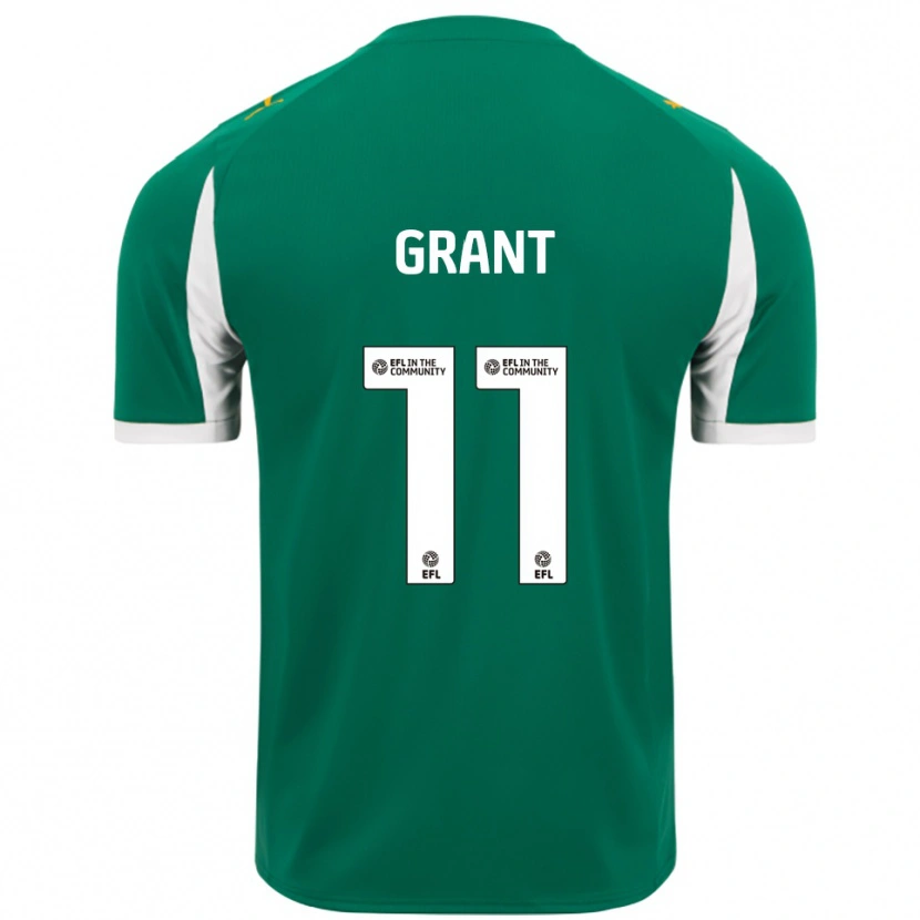 Danxen Kinderen Conor Grant #11 Groen Wit Uitshirt Uittenue 2025/26 T-Shirt