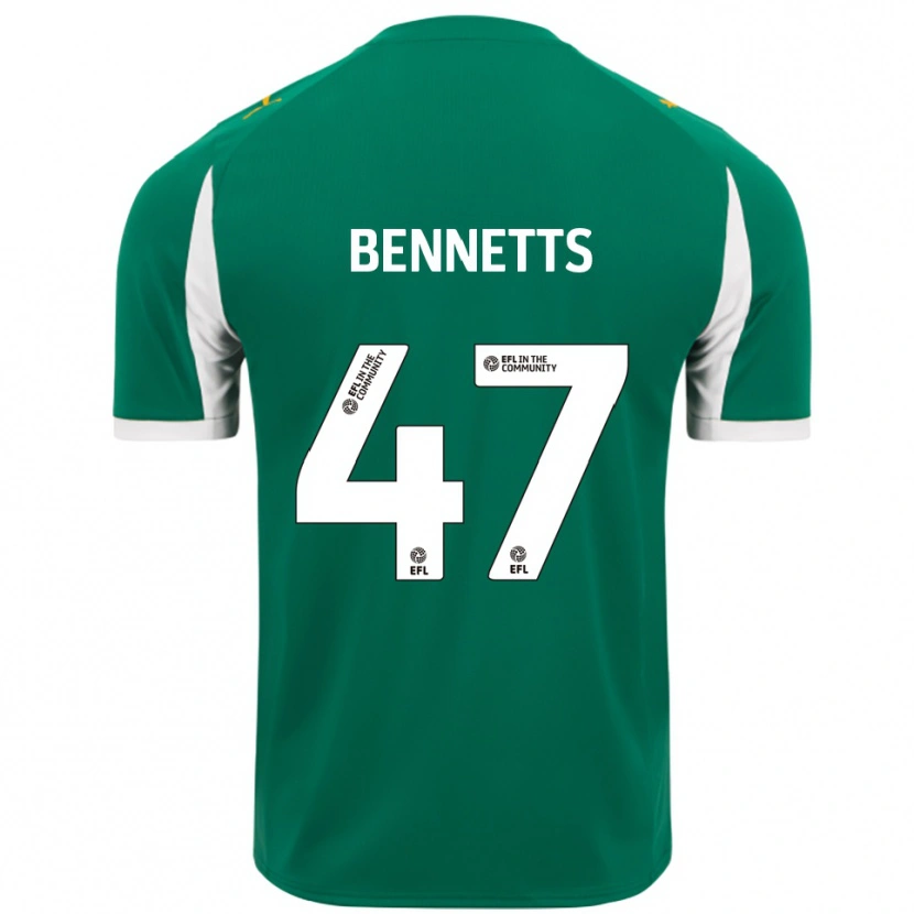 Danxen Kinderen Keanan Bennetts #47 Groen Wit Uitshirt Uittenue 2025/26 T-Shirt
