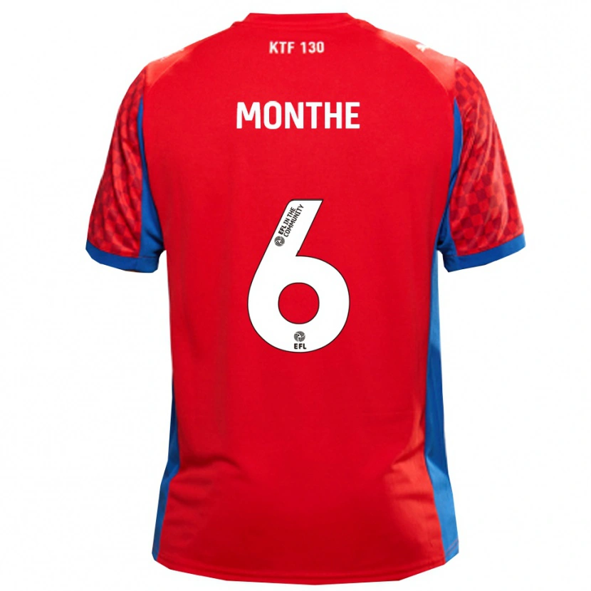 Danxen Kinderen Manny Monthe #6 Rood Blauw Uitshirt Uittenue 2025/26 T-Shirt