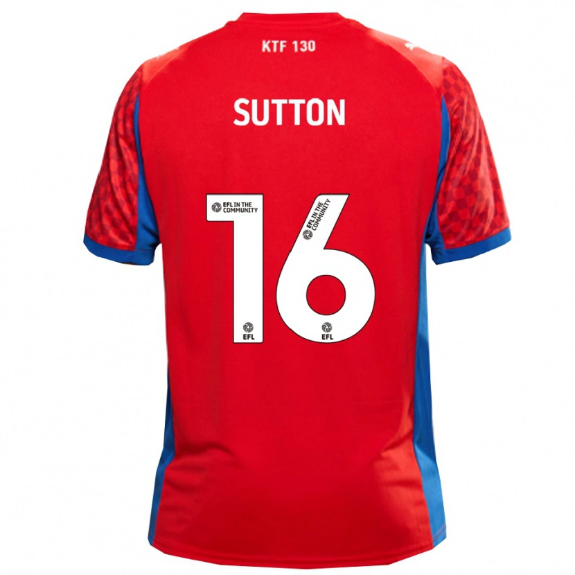 Danxen Kinderen Will Sutton #16 Rood Blauw Uitshirt Uittenue 2025/26 T-Shirt