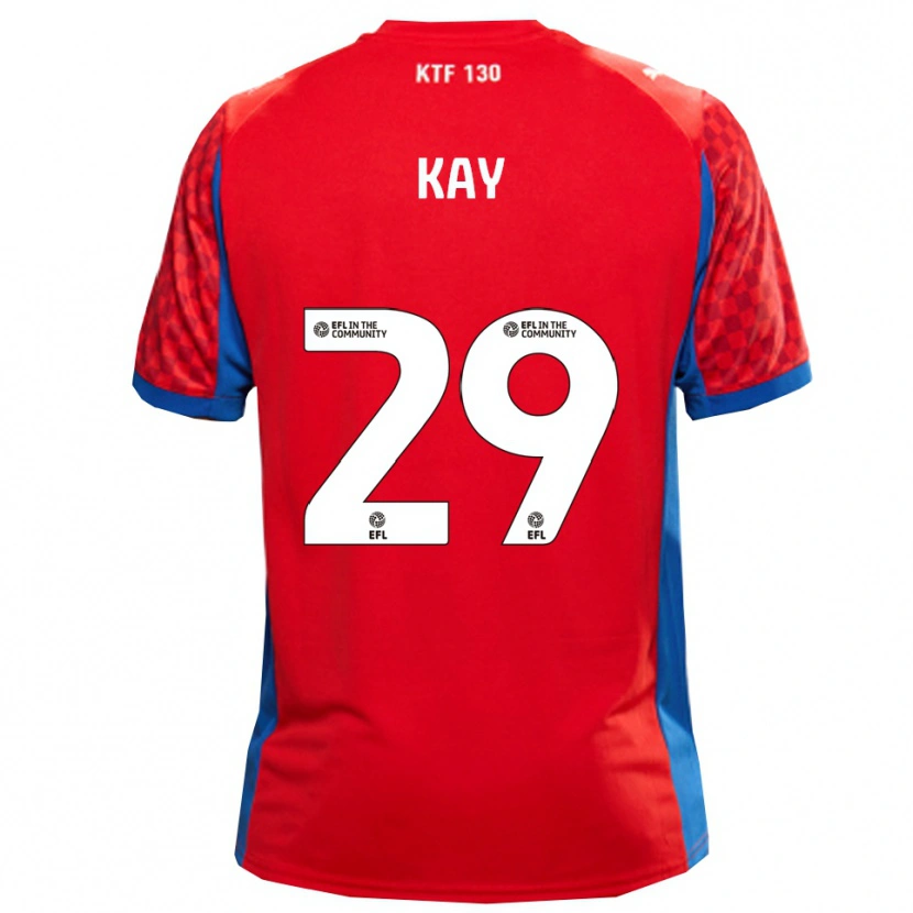 Danxen Kinderen Josh Kay #29 Rood Blauw Uitshirt Uittenue 2025/26 T-Shirt
