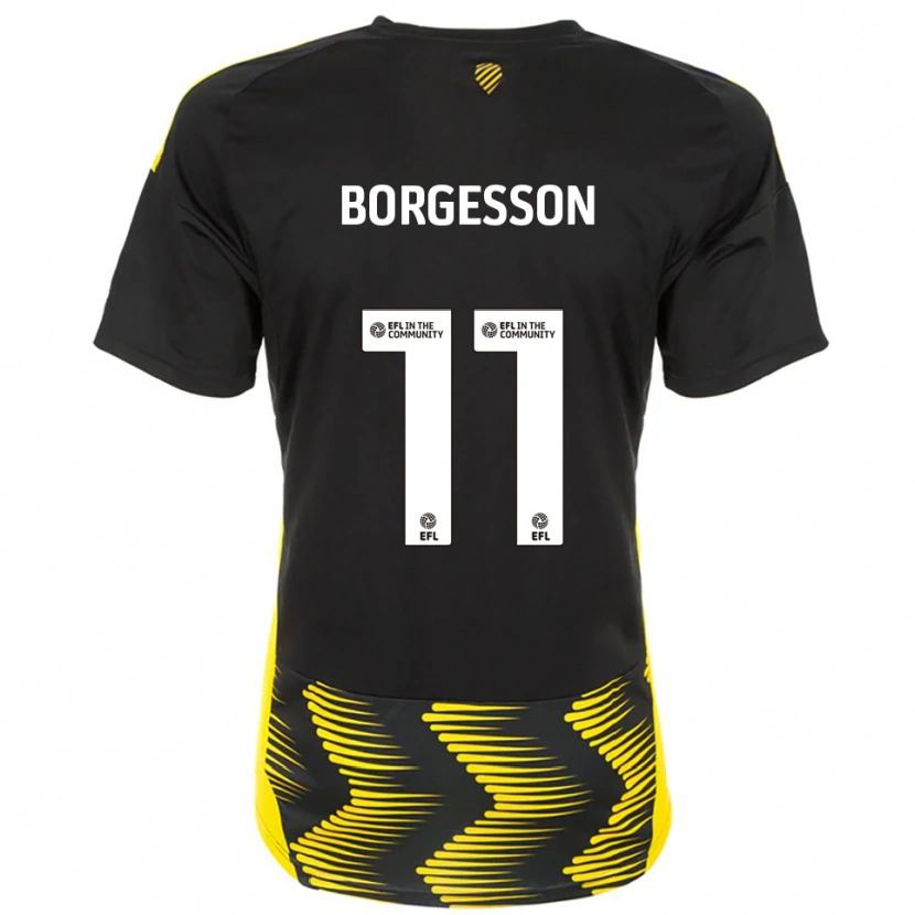 Danxen Kinderen Blayz Borgesson #11 Zwart Geel Uitshirt Uittenue 2025/26 T-Shirt