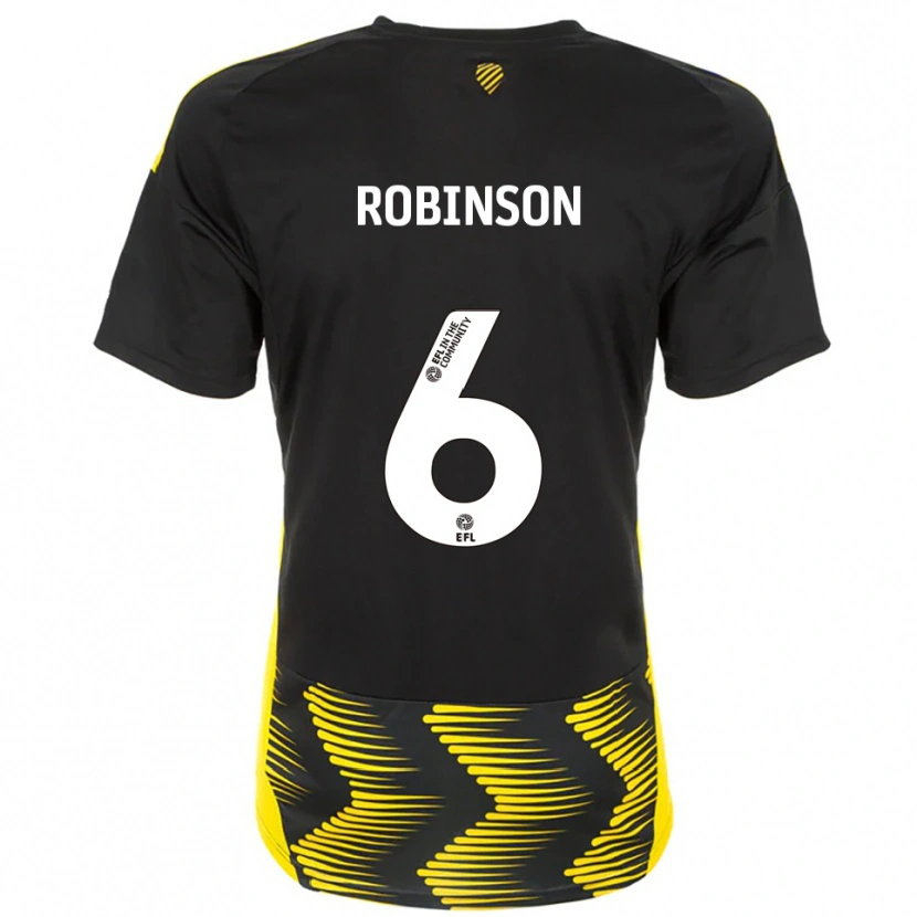 Danxen Kinderen Lily Robinson #6 Zwart Geel Uitshirt Uittenue 2025/26 T-Shirt