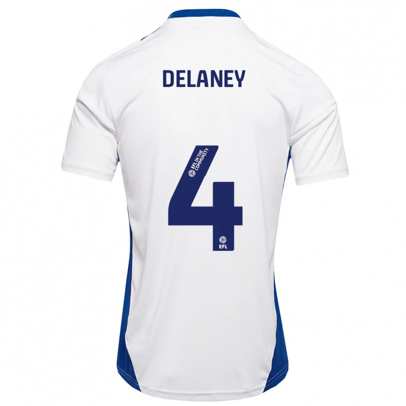 Danxen Kinderen Ryan Delaney #4 Wit Blauw Uitshirt Uittenue 2025/26 T-Shirt