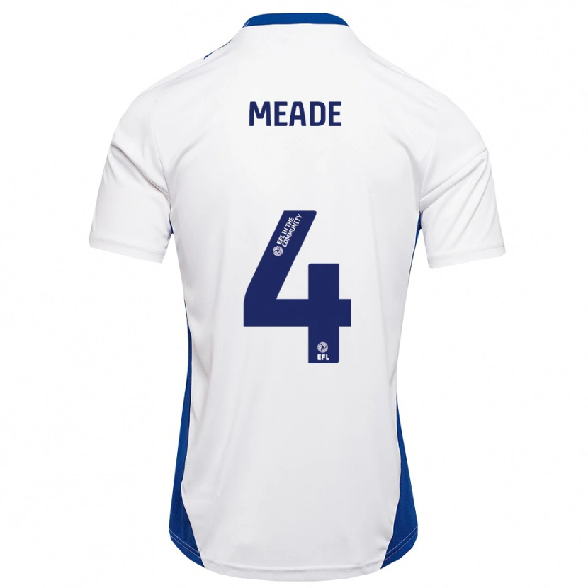 Danxen Kinderen Isi Meade #4 Wit Blauw Uitshirt Uittenue 2025/26 T-Shirt