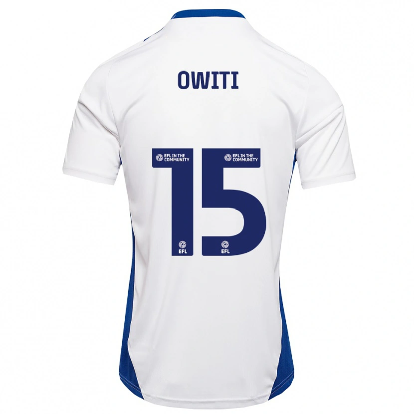 Danxen Kinderen Joseph Owiti #15 Wit Blauw Uitshirt Uittenue 2025/26 T-Shirt