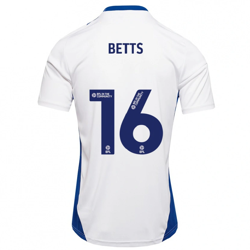 Danxen Kinderen Charlie Betts #16 Wit Blauw Uitshirt Uittenue 2025/26 T-Shirt