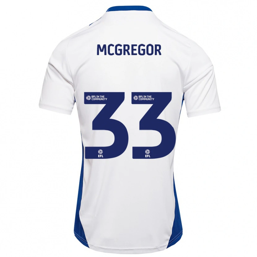 Danxen Kinderen Joel Mcgregor #33 Wit Blauw Uitshirt Uittenue 2025/26 T-Shirt