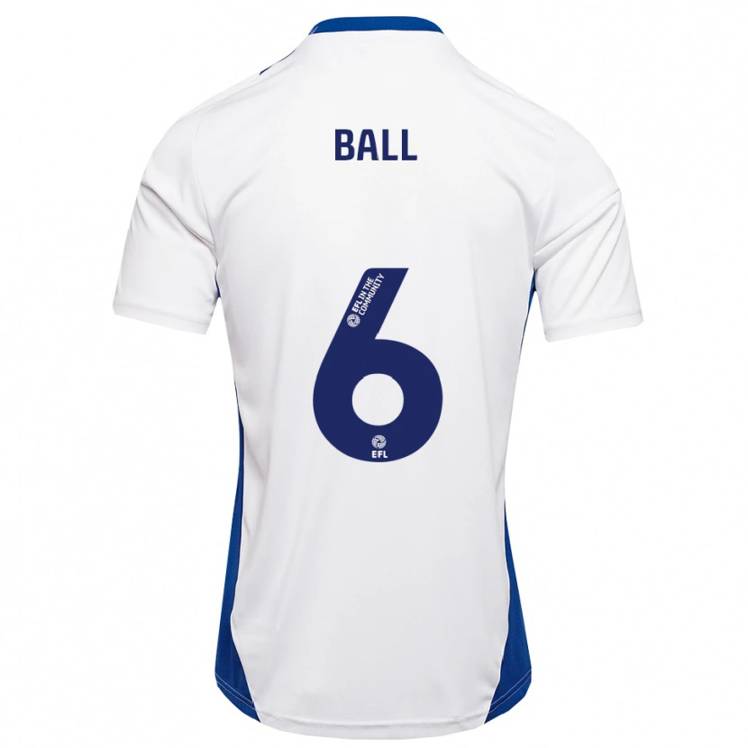Danxen Kinderen James Ball #6 Wit Blauw Uitshirt Uittenue 2025/26 T-Shirt