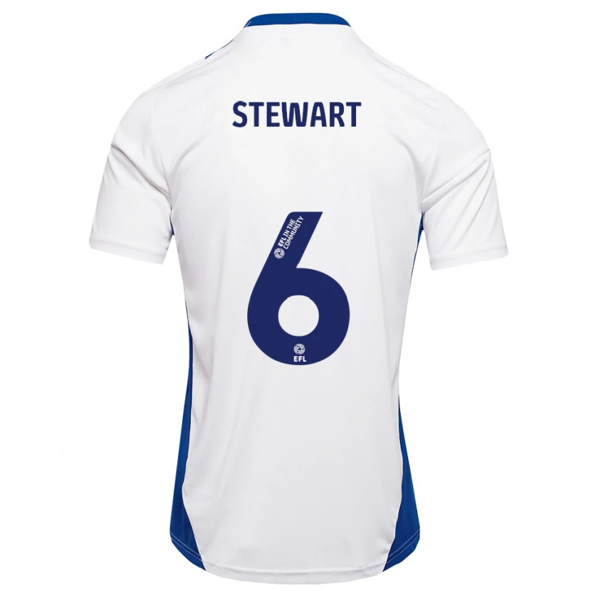 Danxen Kinderen Alistair Stewart #6 Wit Blauw Uitshirt Uittenue 2025/26 T-Shirt