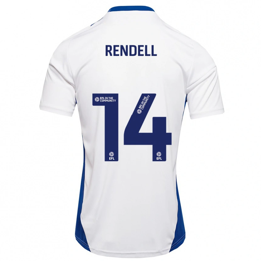 Danxen Kinderen Louis Rendell #14 Wit Blauw Uitshirt Uittenue 2025/26 T-Shirt
