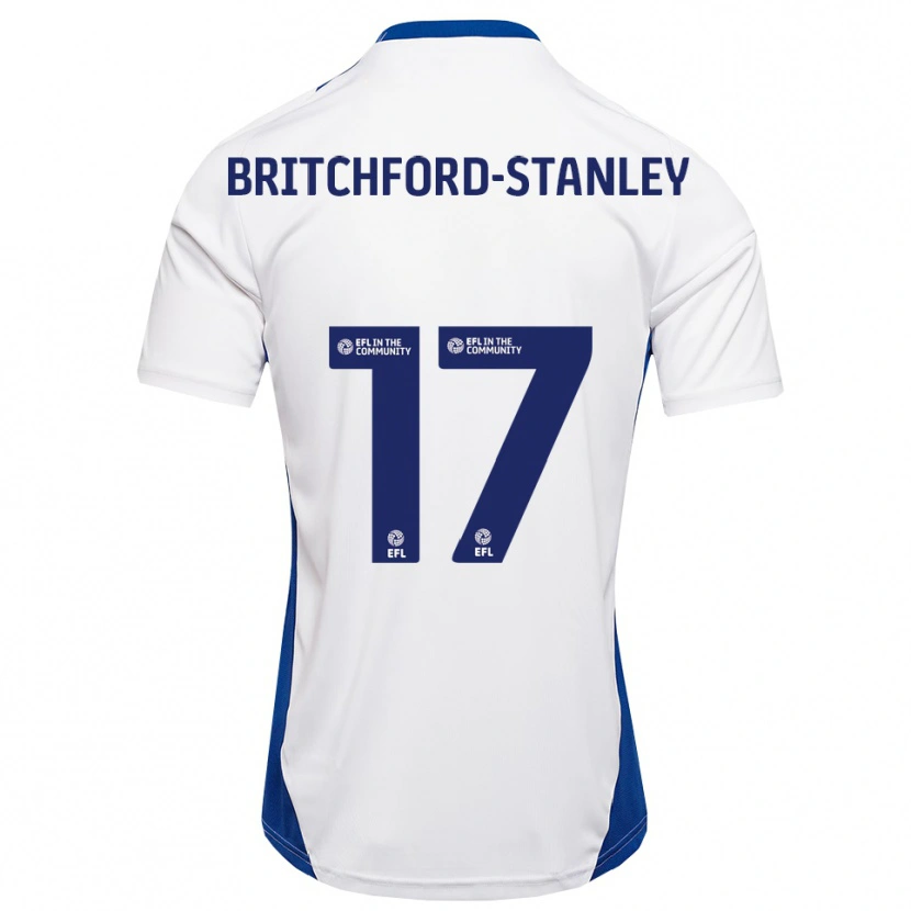 Danxen Kinderen Conor Britchford-Stanley #17 Wit Blauw Uitshirt Uittenue 2025/26 T-Shirt