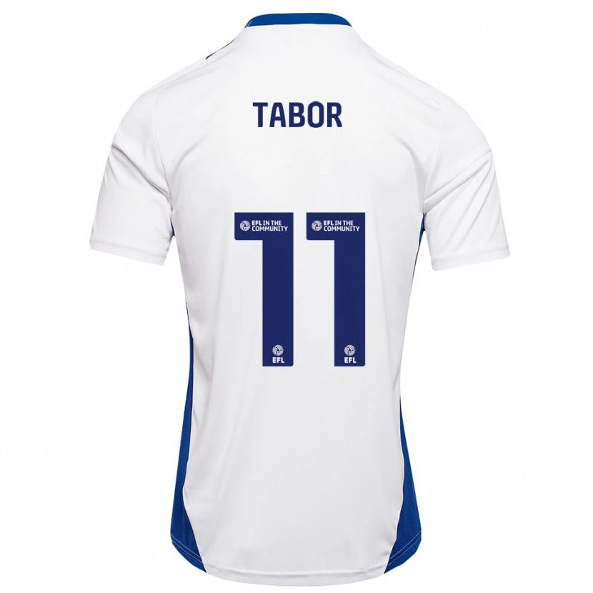 Danxen Kinderen Jake Tabor #11 Wit Blauw Uitshirt Uittenue 2025/26 T-Shirt