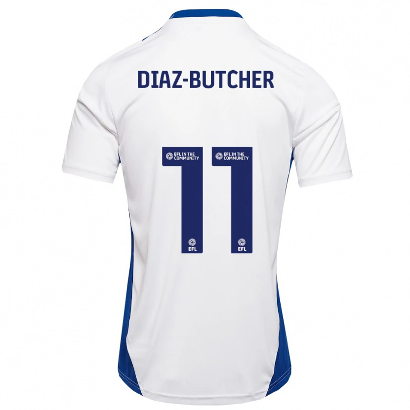 Danxen Kinderen Helena Diaz-Butcher #11 Wit Blauw Uitshirt Uittenue 2025/26 T-Shirt