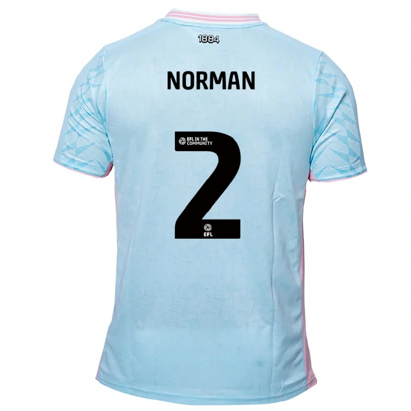 Danxen Kinderen Cameron Norman #2 Hemelsblauw Roze Uitshirt Uittenue 2025/26 T-Shirt