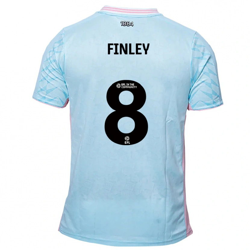 Danxen Kinderen Sam Finley #8 Hemelsblauw Roze Uitshirt Uittenue 2025/26 T-Shirt