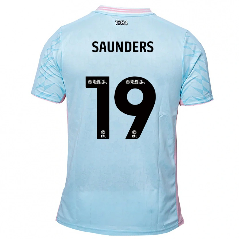 Danxen Kinderen Harvey Saunders #19 Hemelsblauw Roze Uitshirt Uittenue 2025/26 T-Shirt
