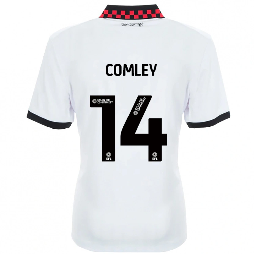 Danxen Kinderen Brandon Comley #14 Wit Zwart Uitshirt Uittenue 2025/26 T-Shirt
