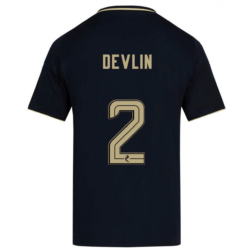 Danxen Kinderen Nicky Devlin #2 Marine Goud Uitshirt Uittenue 2025/26 T-Shirt