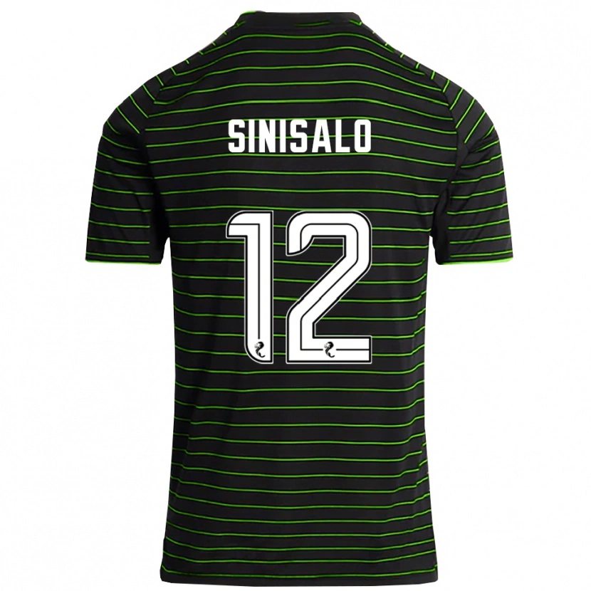 Danxen Kinderen Viljami Sinisalo #12 Zwart Groen Uitshirt Uittenue 2025/26 T-Shirt