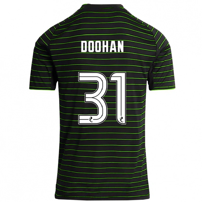Danxen Kinderen Ross Doohan #31 Zwart Groen Uitshirt Uittenue 2025/26 T-Shirt