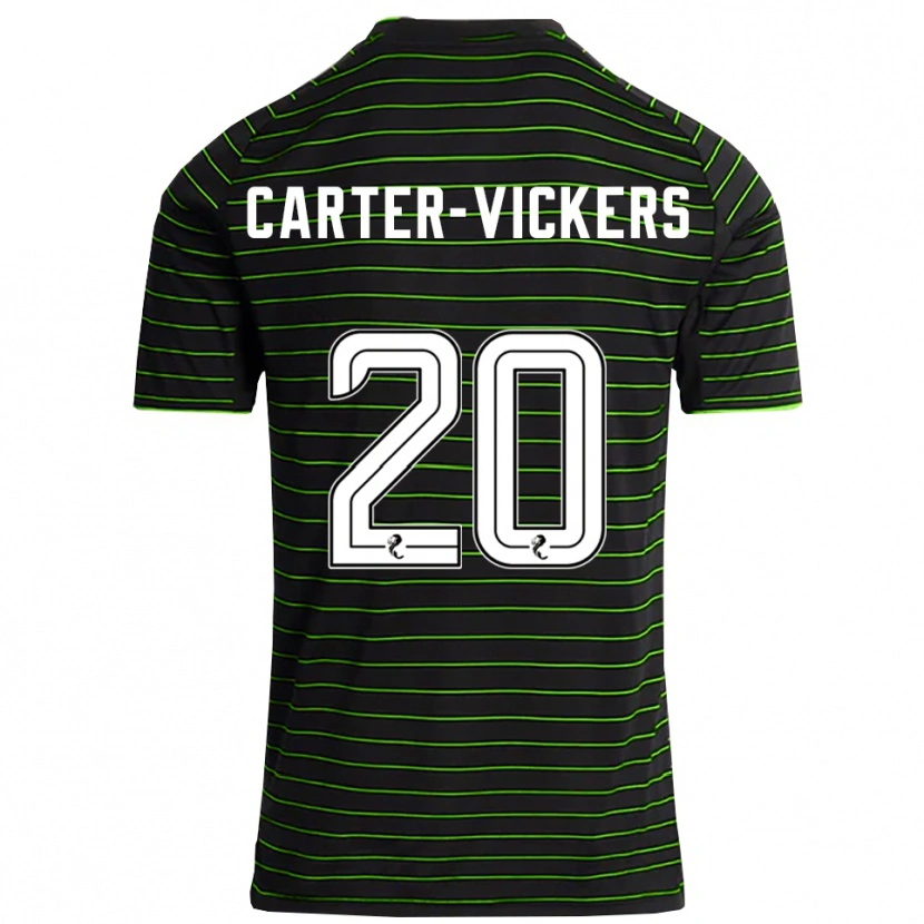 Danxen Kinderen Cameron Carter-Vickers #20 Zwart Groen Uitshirt Uittenue 2025/26 T-Shirt