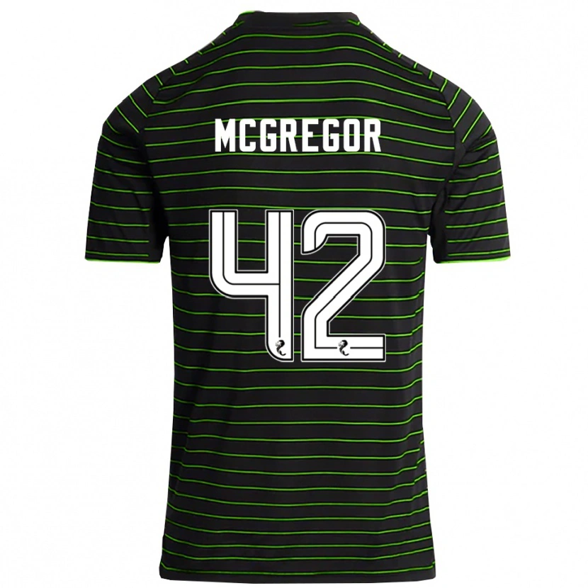 Danxen Kinderen Callum Mcgregor #42 Zwart Groen Uitshirt Uittenue 2025/26 T-Shirt