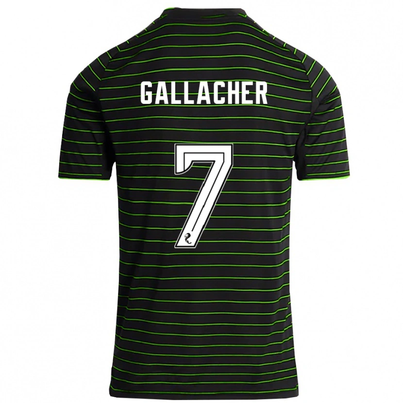 Danxen Kinderen Amy Gallacher #7 Zwart Groen Uitshirt Uittenue 2025/26 T-Shirt