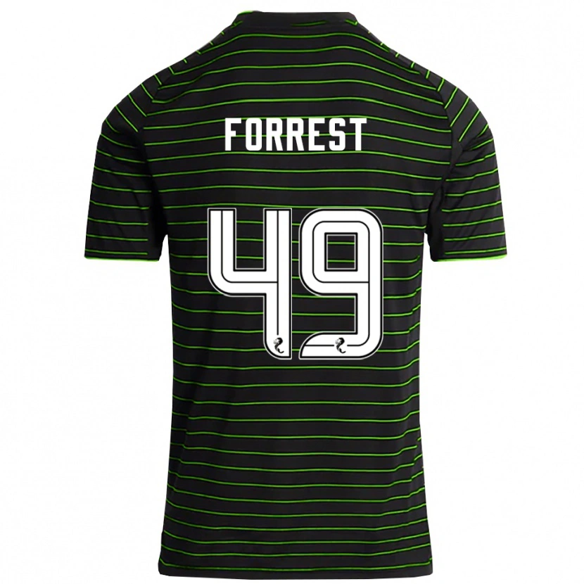Danxen Kinderen James Forrest #49 Zwart Groen Uitshirt Uittenue 2025/26 T-Shirt