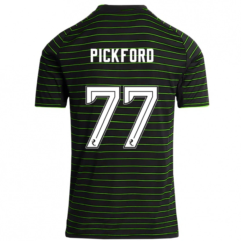 Danxen Kinderen Tom Pickford #77 Zwart Groen Uitshirt Uittenue 2025/26 T-Shirt