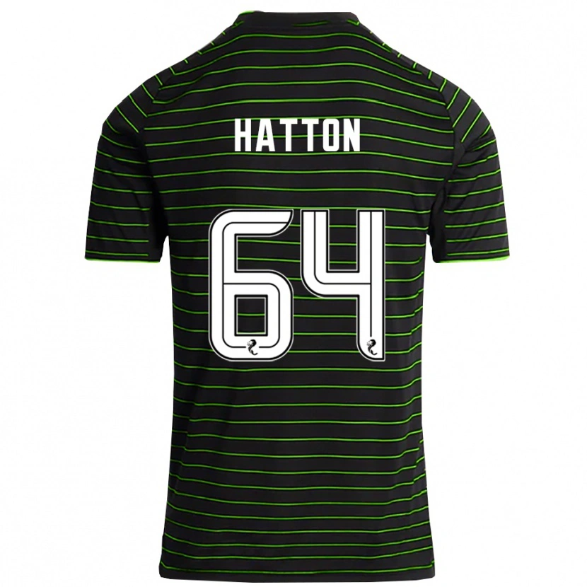 Danxen Kinderen Thomas Hatton #64 Zwart Groen Uitshirt Uittenue 2025/26 T-Shirt