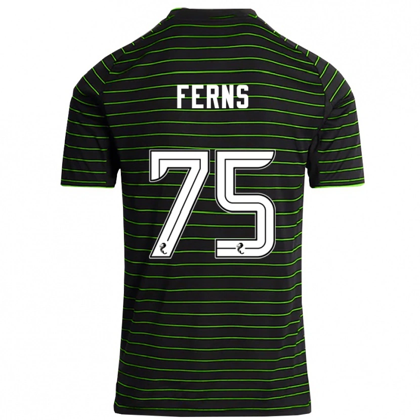 Danxen Kinderen Ronan Ferns #75 Zwart Groen Uitshirt Uittenue 2025/26 T-Shirt