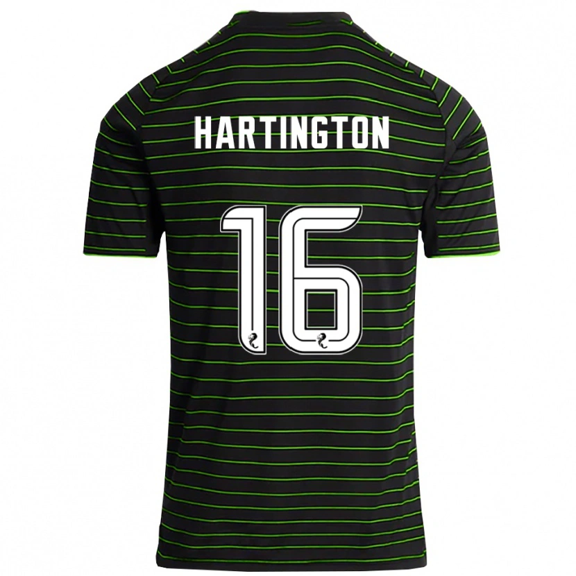 Danxen Kinderen Owen Hartington #16 Zwart Groen Uitshirt Uittenue 2025/26 T-Shirt