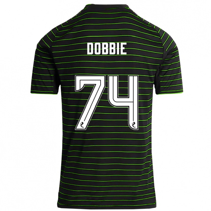 Danxen Kinderen Lewis Dobbie #74 Zwart Groen Uitshirt Uittenue 2025/26 T-Shirt