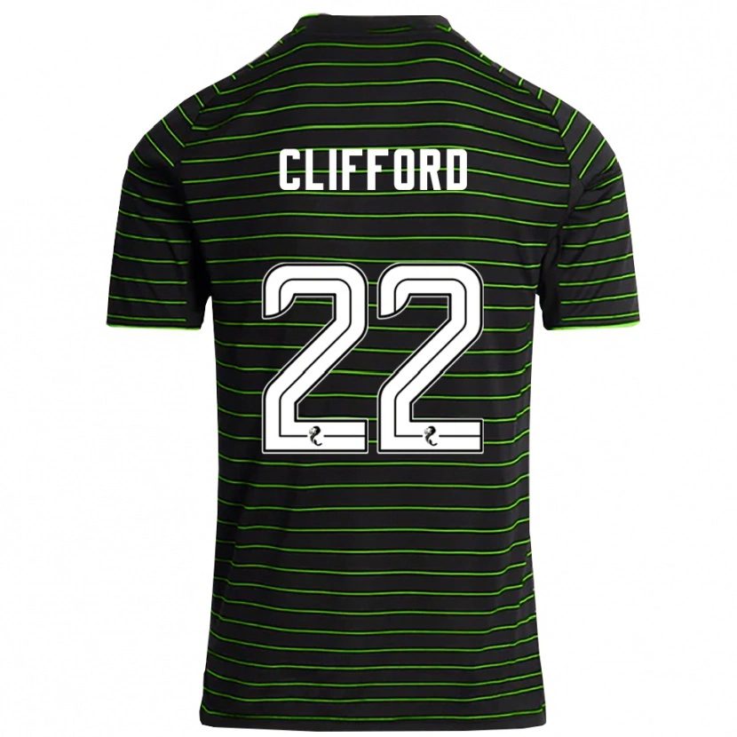 Danxen Kinderen Lucy Ashworth-Clifford #22 Zwart Groen Uitshirt Uittenue 2025/26 T-Shirt