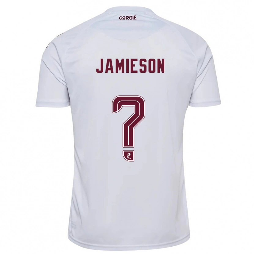Danxen Kinderen Finlay Jamieson #0 Wit Bordeauxrood Uitshirt Uittenue 2025/26 T-Shirt
